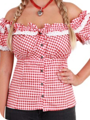 Tyrolean blouse red / white ladies