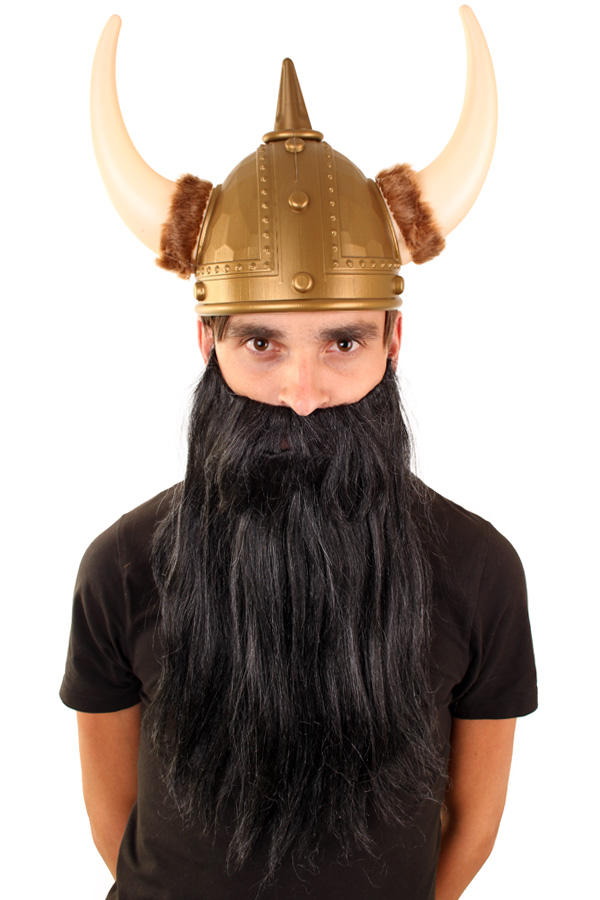 Beard 35 cm with mustache black