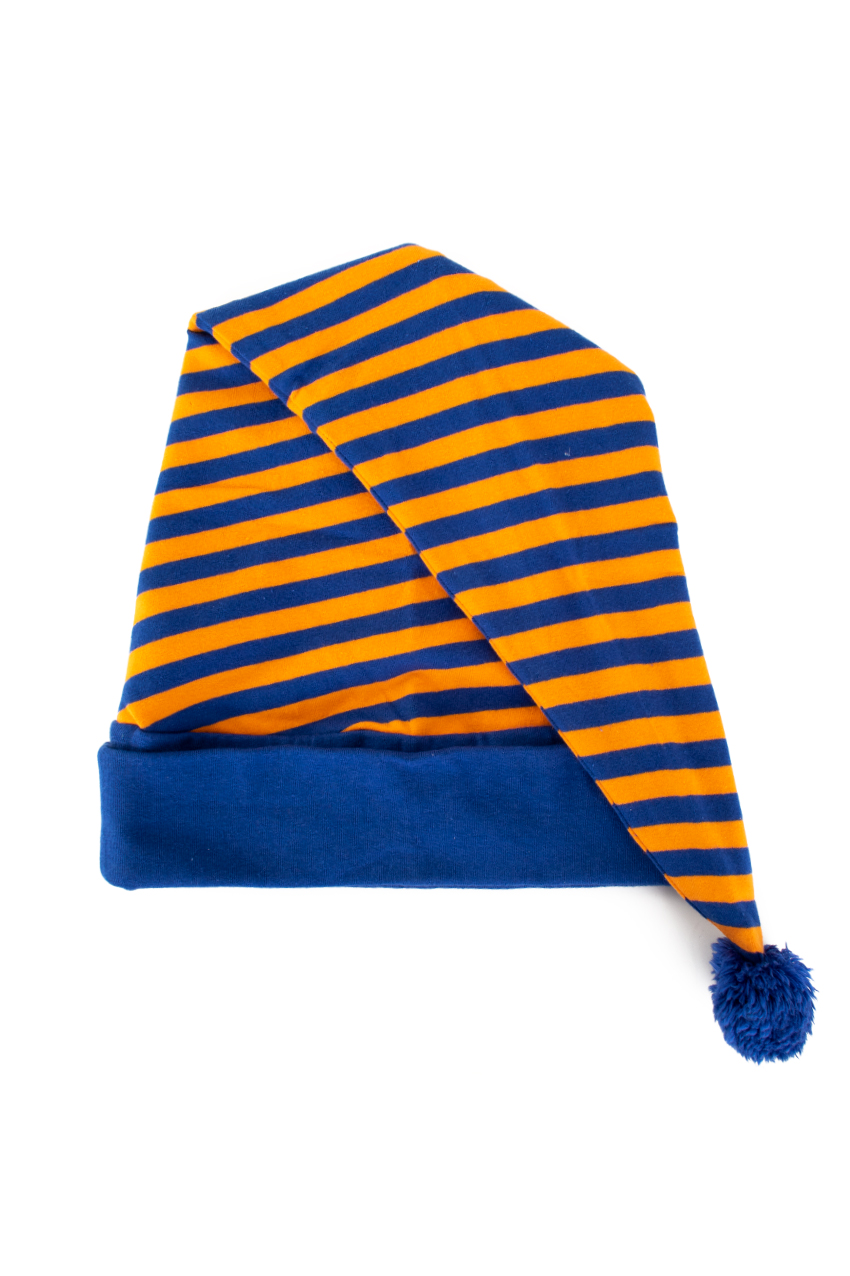 Sleeping cap orange/blue striped