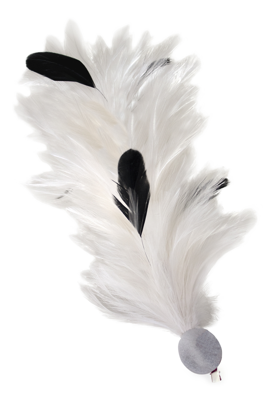 Feather Plume 25 cm flexible with pin and clip white