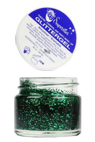 Cosmetic glitter mixed with gel. 
Can be used on the skin as a tip-cream as well as on the hair. 
To be removed with soap and water.