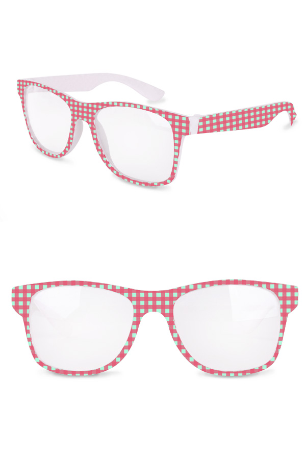 Glasses pink / white checkered