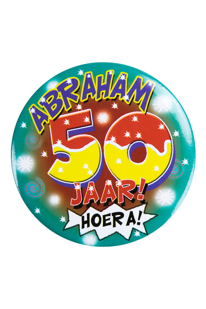 Button Abraham 50 jaar hoera