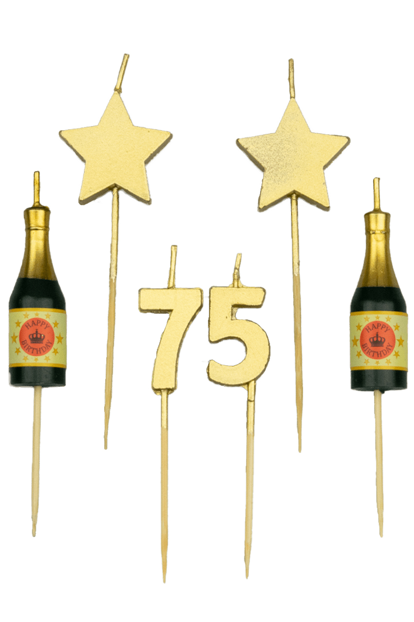 Party cake candles 75 years