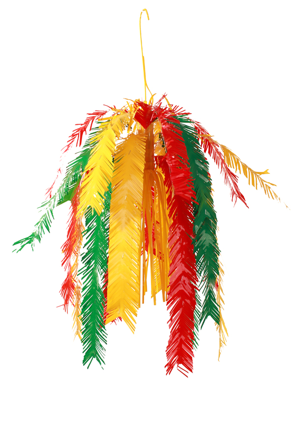 PVC hanging fountain red/yellow/green 52.5 cm. FIREPROOF