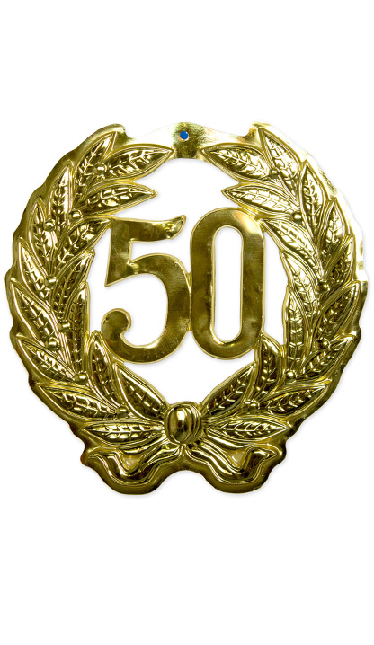 Plastic jubilee wreath 50 year ø 40 cm