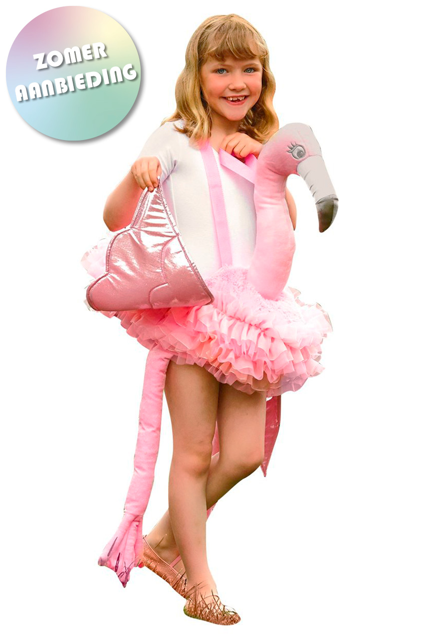 Riding on Flamingo costume 