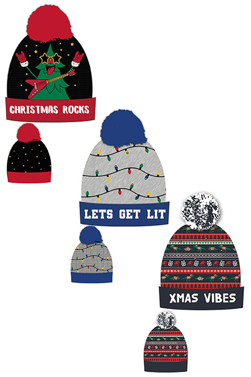 Santa hat with light 3 assorted