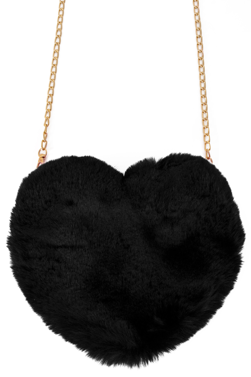 Bag plush heart black