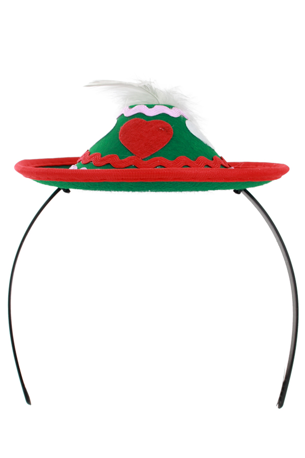 Mini tyrolian ladies hat on hairband