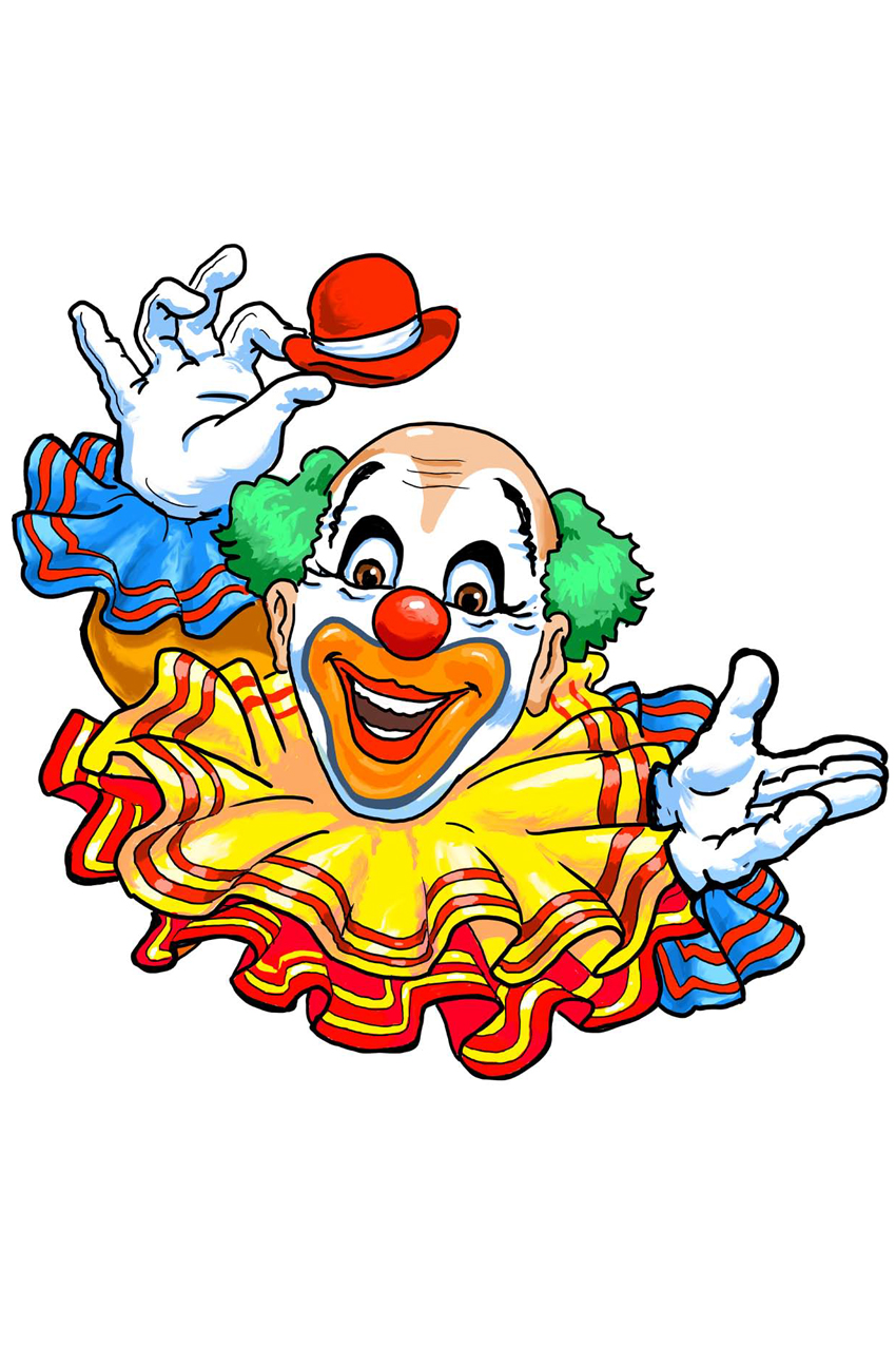 wall deco Clown with large collar 15 cm