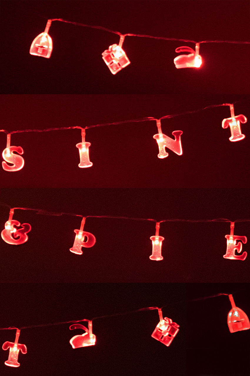 Letter garland Sint en Piet with light