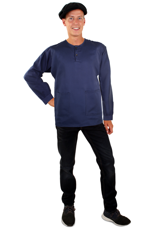 Blue cotton smock