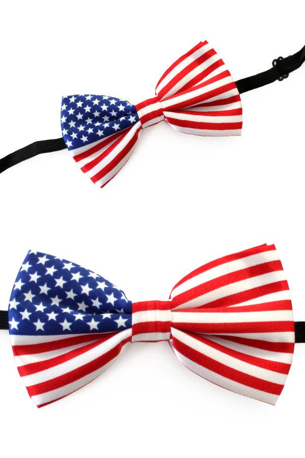 Satin bowtie United States USA America size 13 x 7 cm