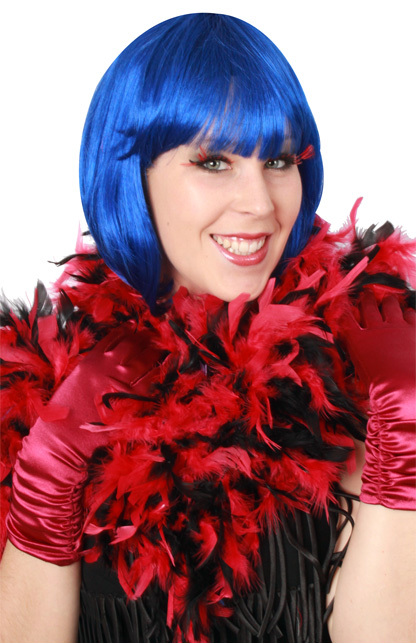 Feather boa black/red 180 cm. 75 gr.