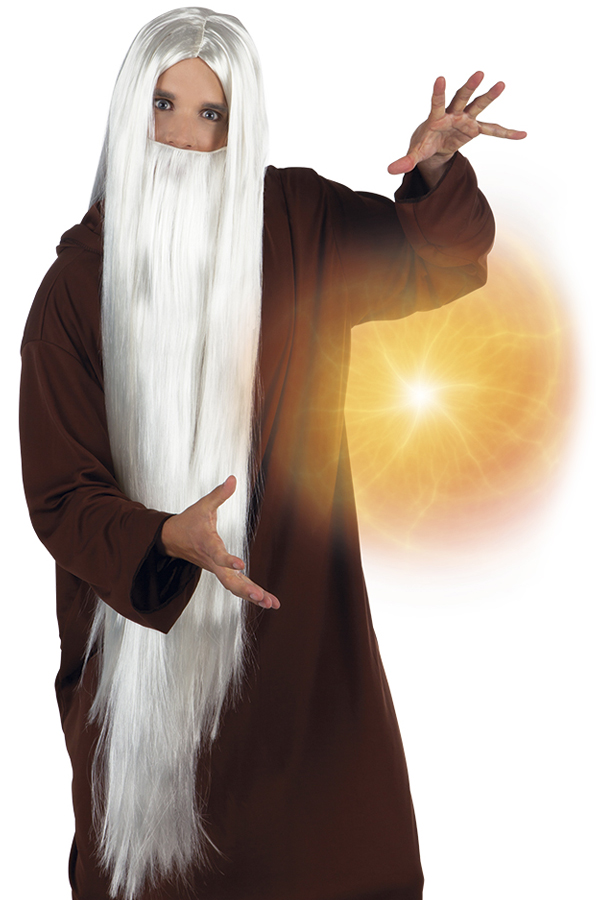 White wig with beard Wizard