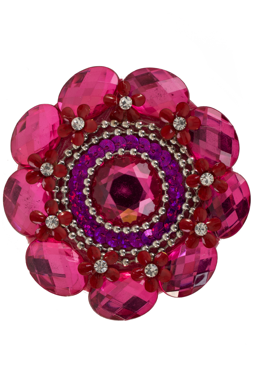 Brooch floral red