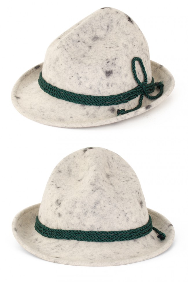 Grey wool felt Bavarian hat size 59