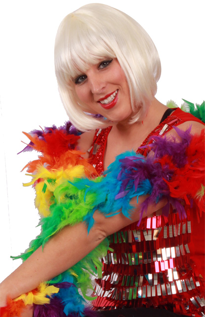 Feather boa rainbow 180 cm. 75 gr.