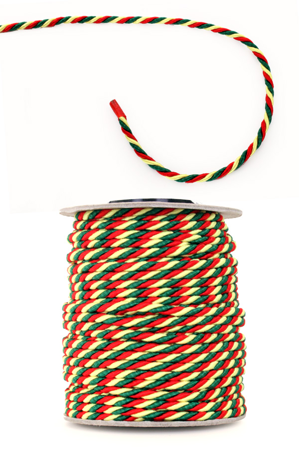 viscose medal cord red-yellow-green 3 mm