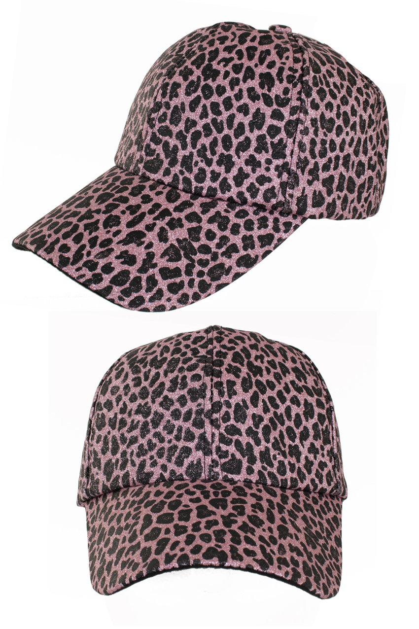 Baseballcap panther glitter pink