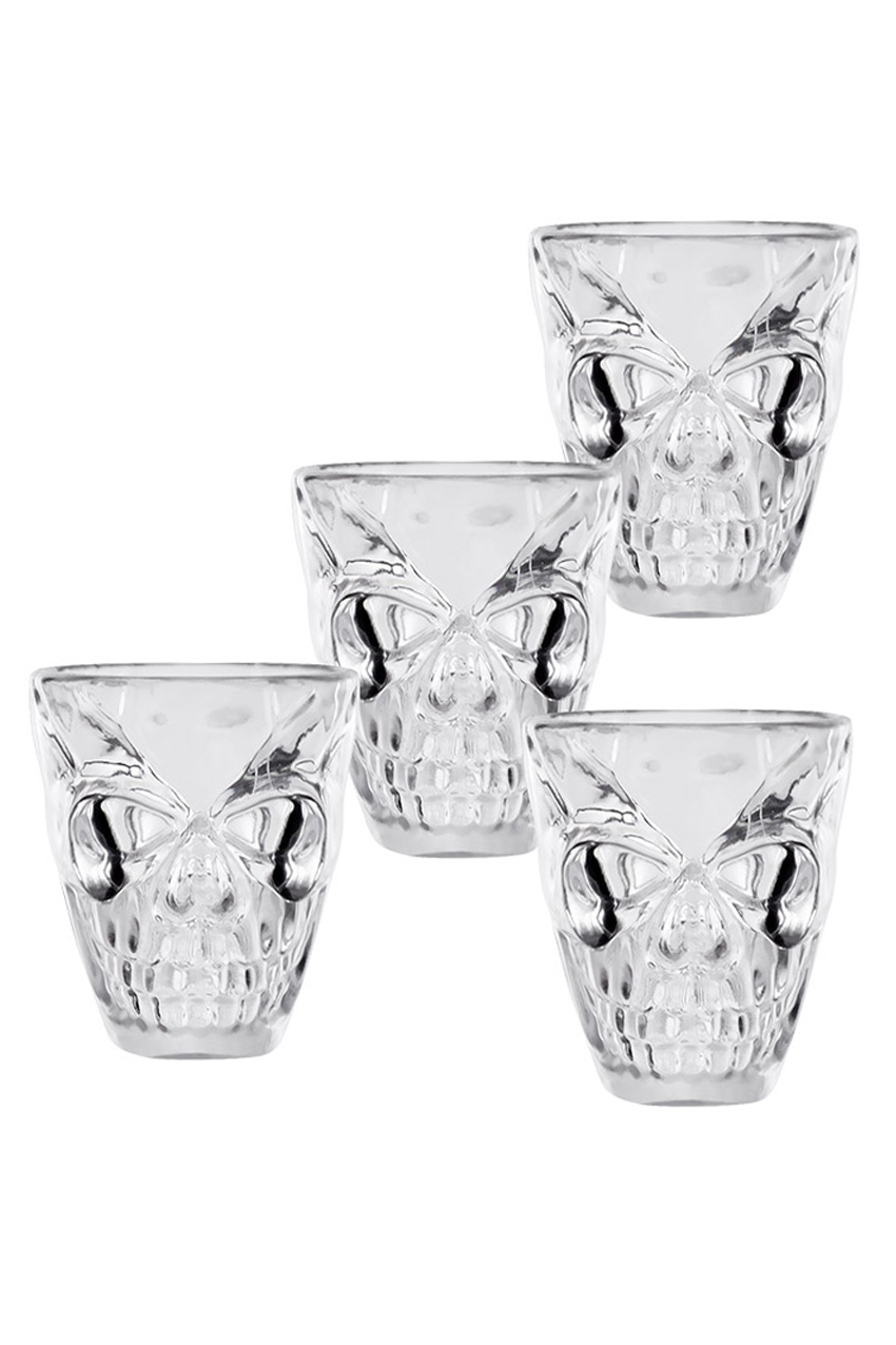 Shot glasses 50 ml skull per set of 4