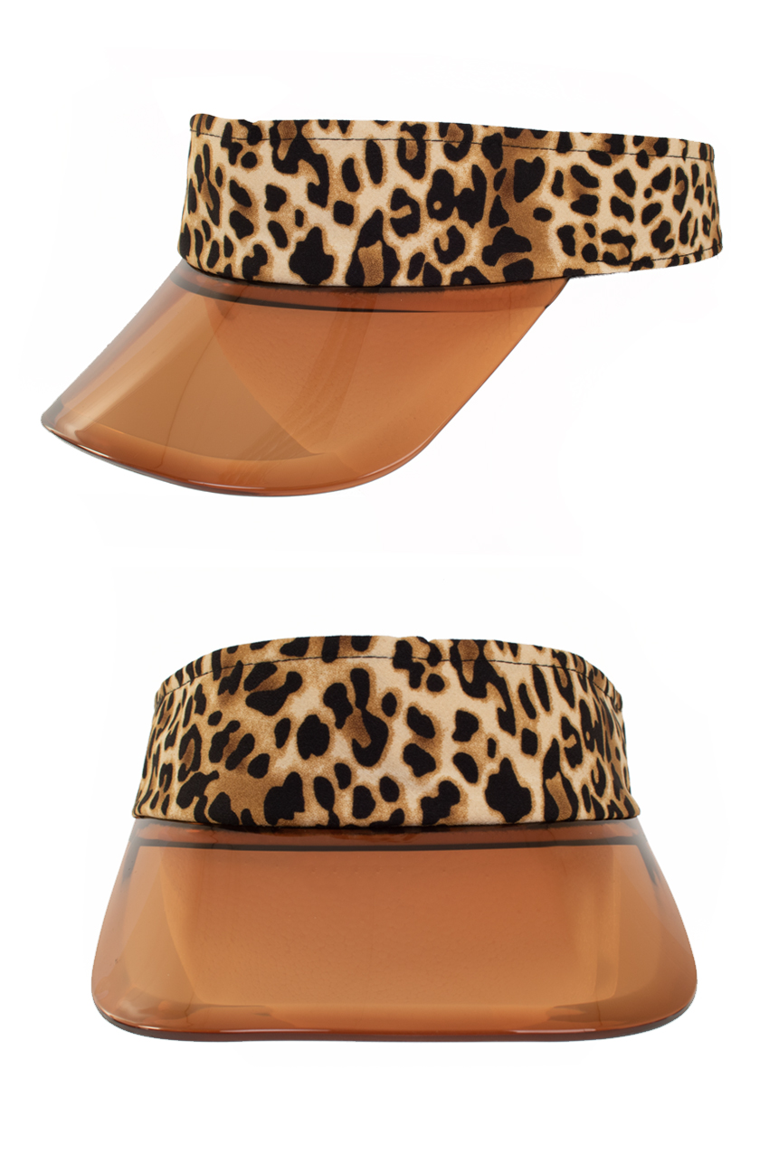 Sun visor leopard with transparent flap