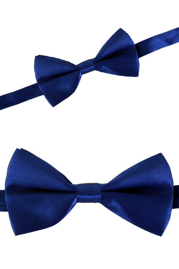 Satin Bowtie deluxe blue size 12 x 6.5 cm