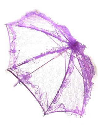 Large purple lace bridal parasol / umbrella