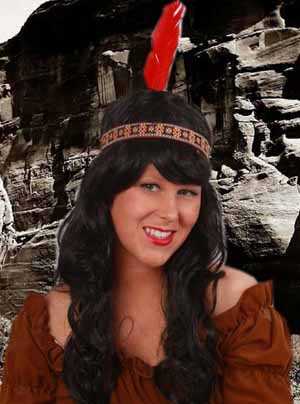 Indian headband with a feather