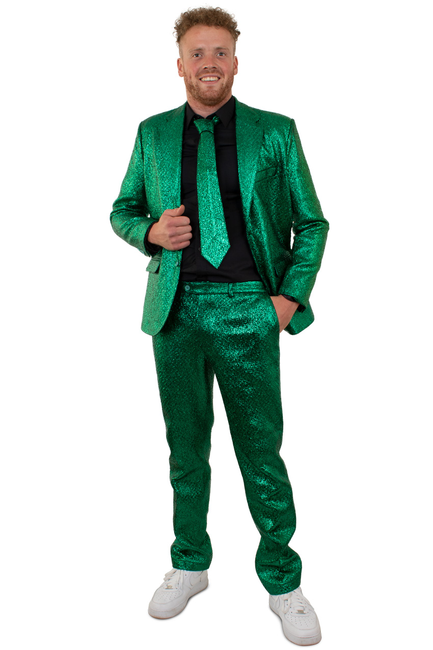 Green metallic suit 
