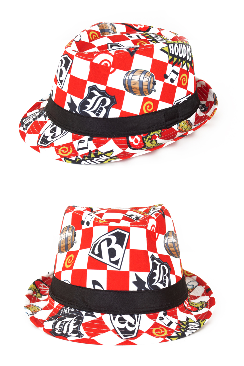 Kojak hat red white checkered houdoe