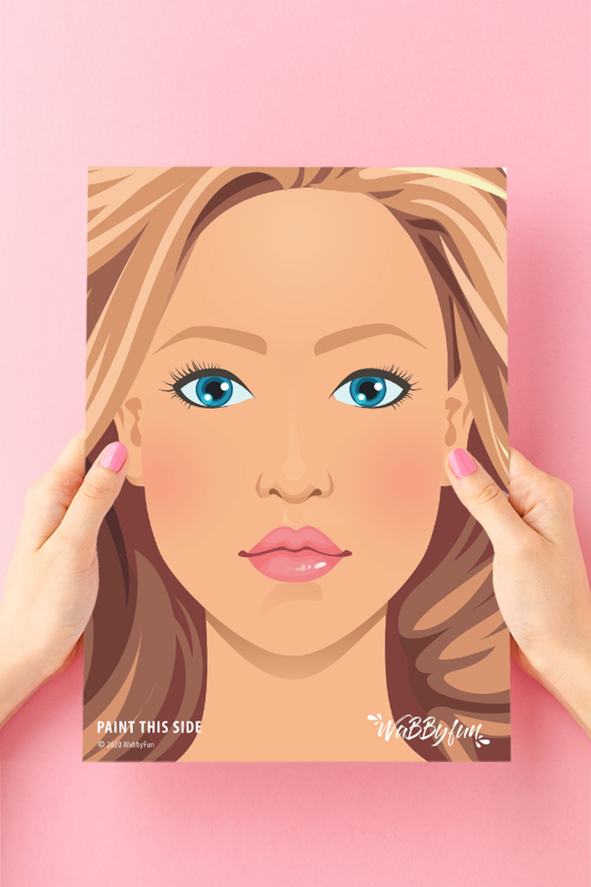 Practice board woman 's face front view Jill 21 x 29 cm