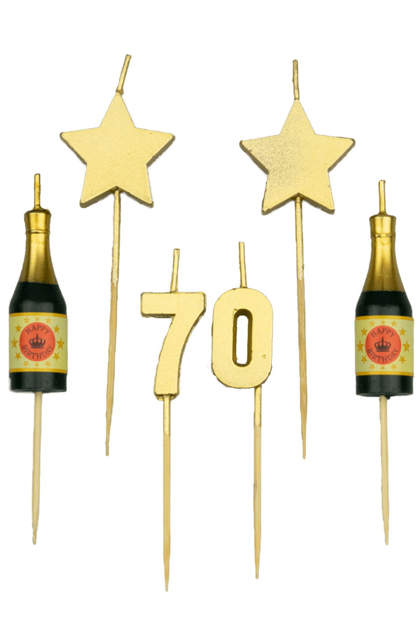 Party cake candles 70 years