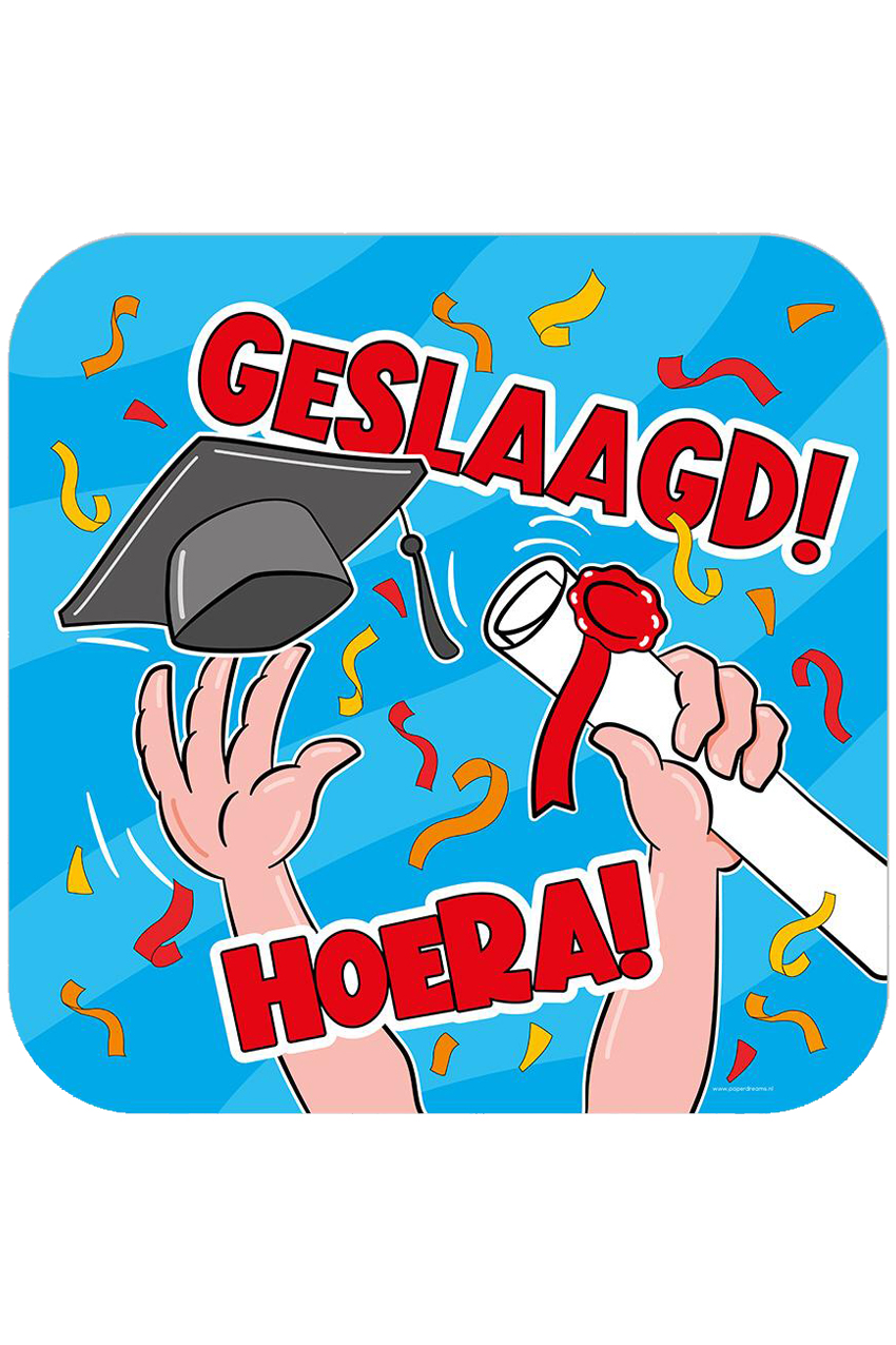 Tribute shield hoera geslaagd cartoon