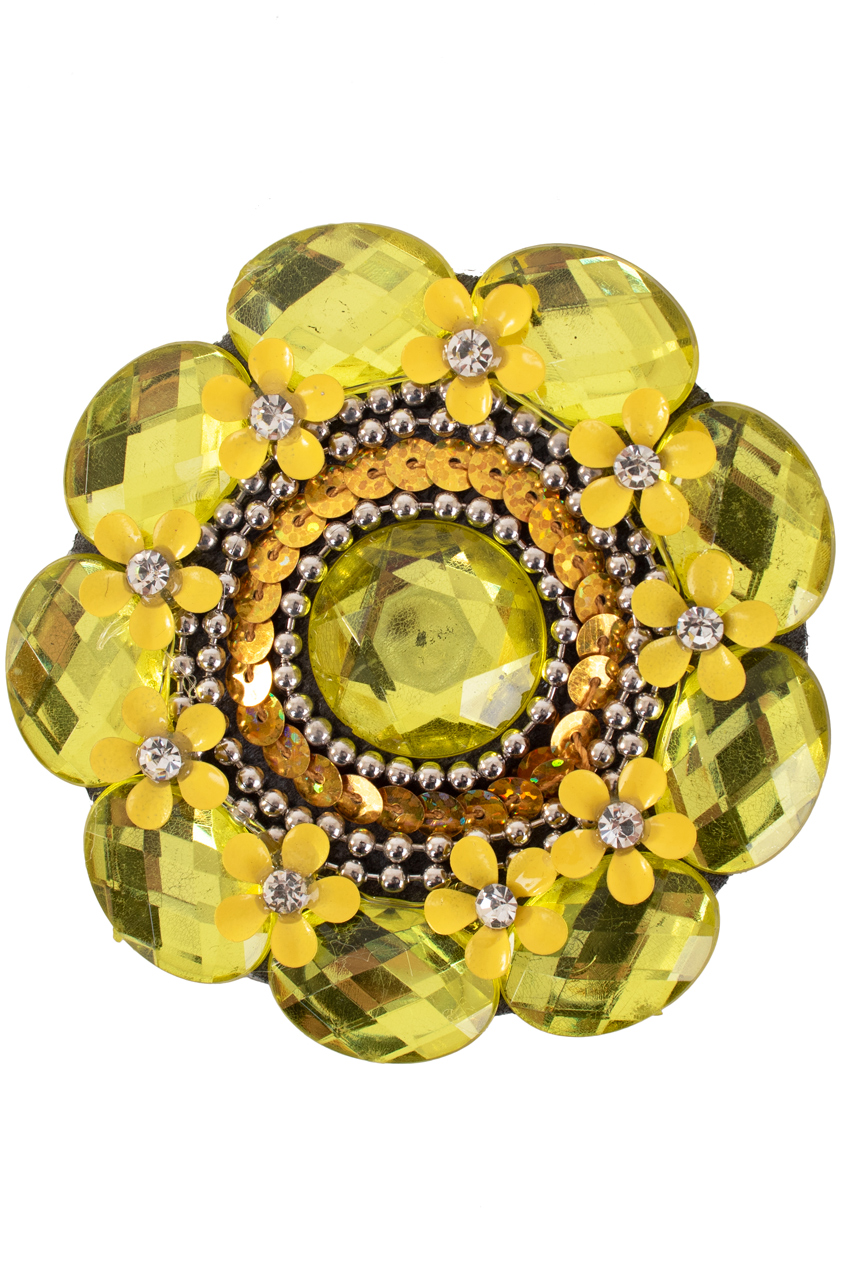 Brooch floral yellow