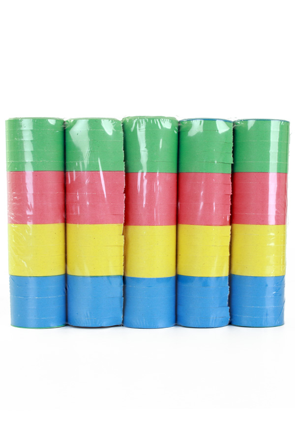 Hand throw streamers multicolour, per 100 rolls (20 shrinks)