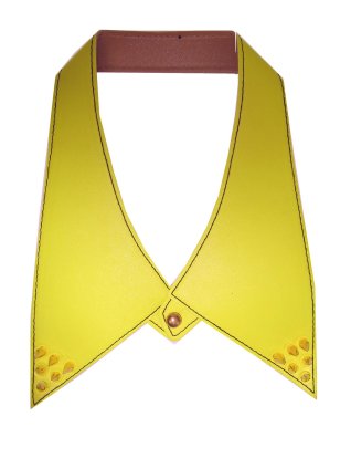 Collar with studs fluor yellow
