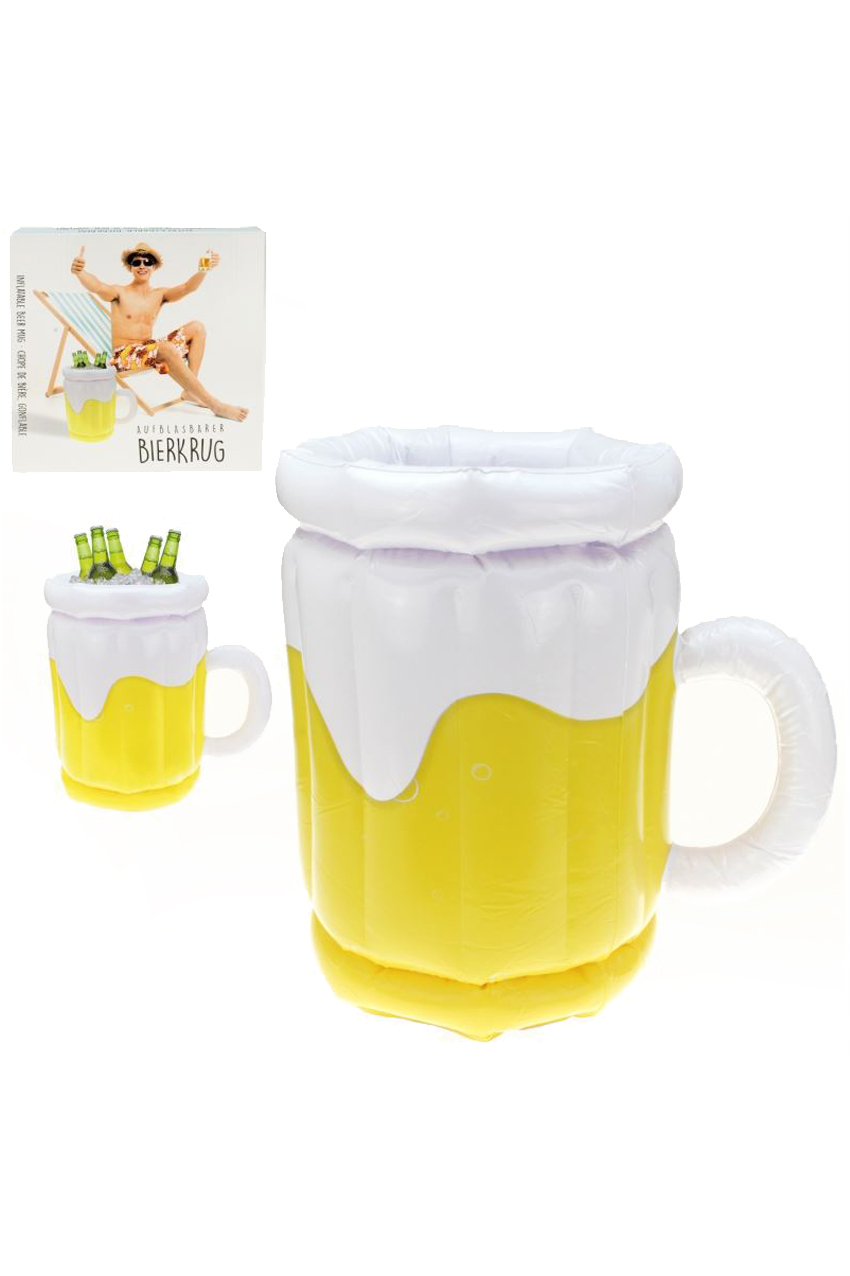 Inflatable beer mug beverage cooler
