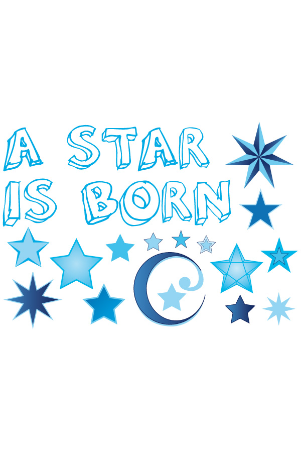 Adhesive birth a star is born blue boys