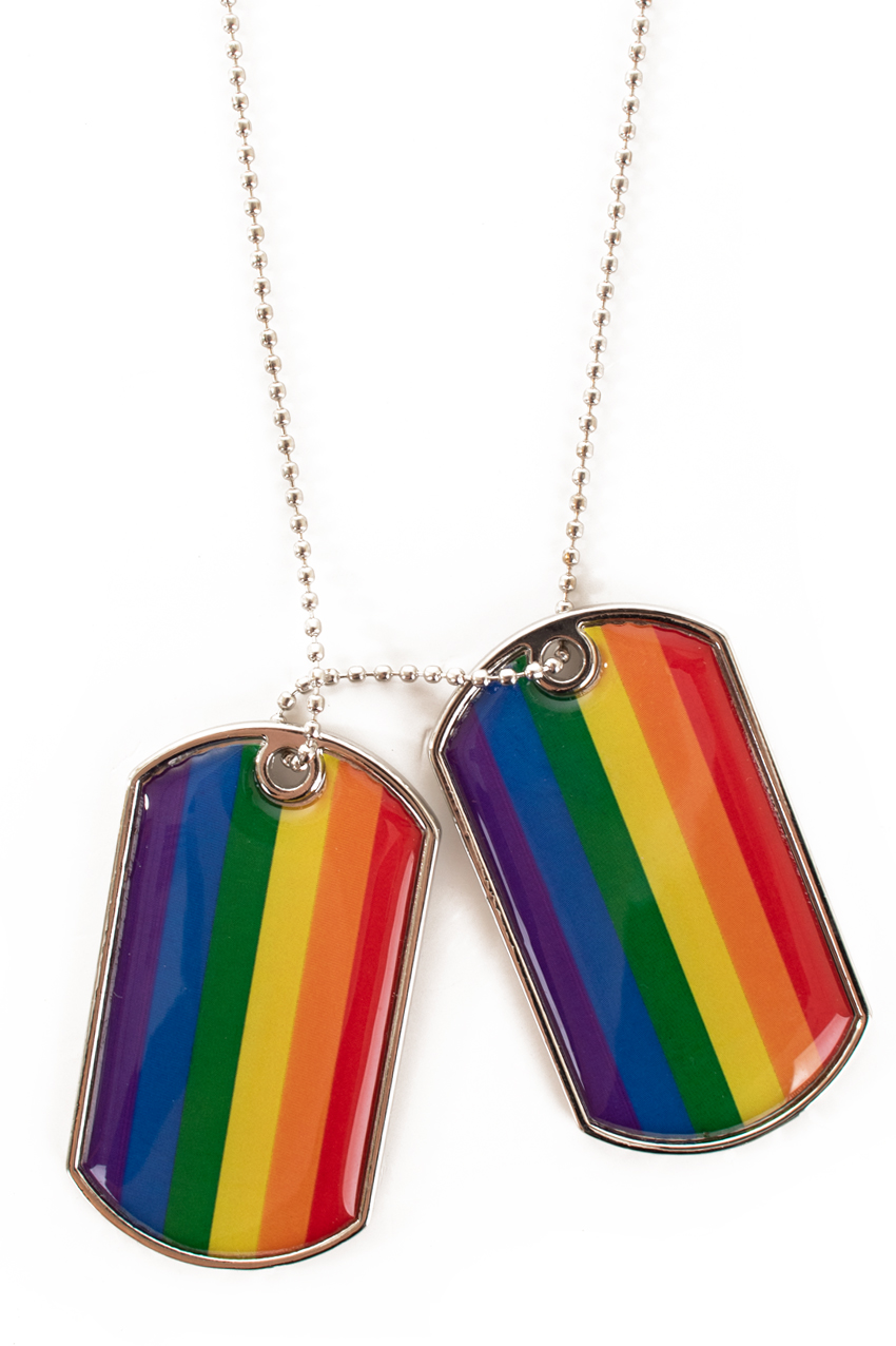 Dogtag rainbow necklace