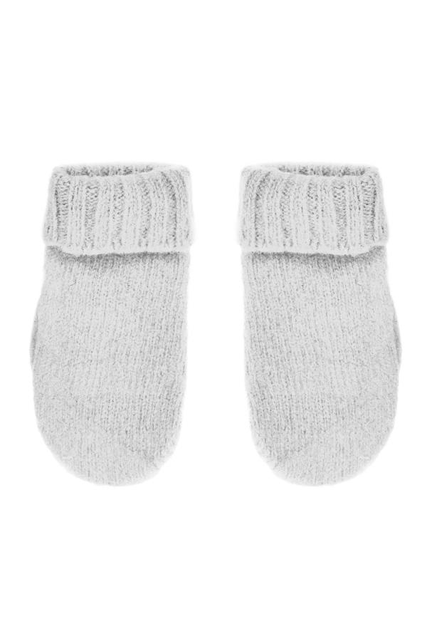 Knitted mittens kids white