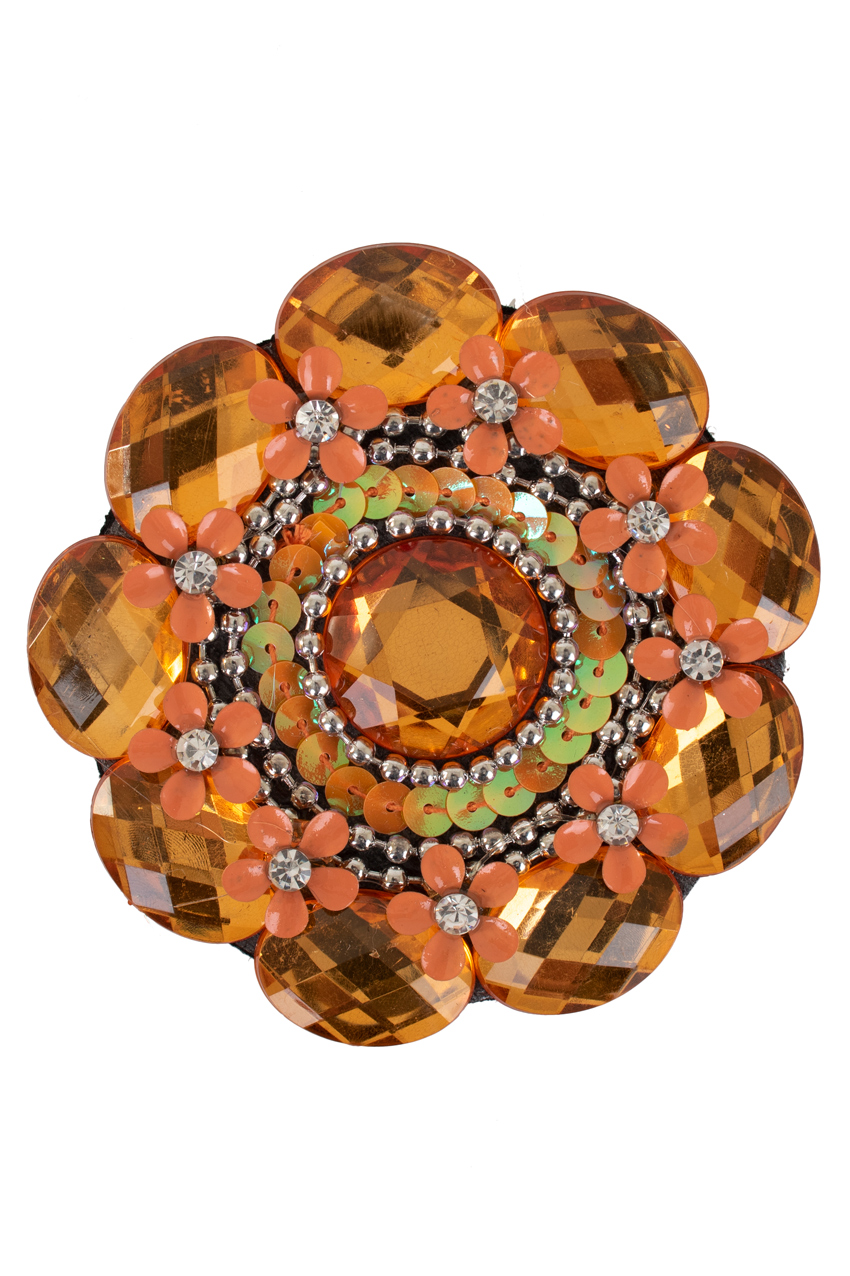 Brooch floral orange
