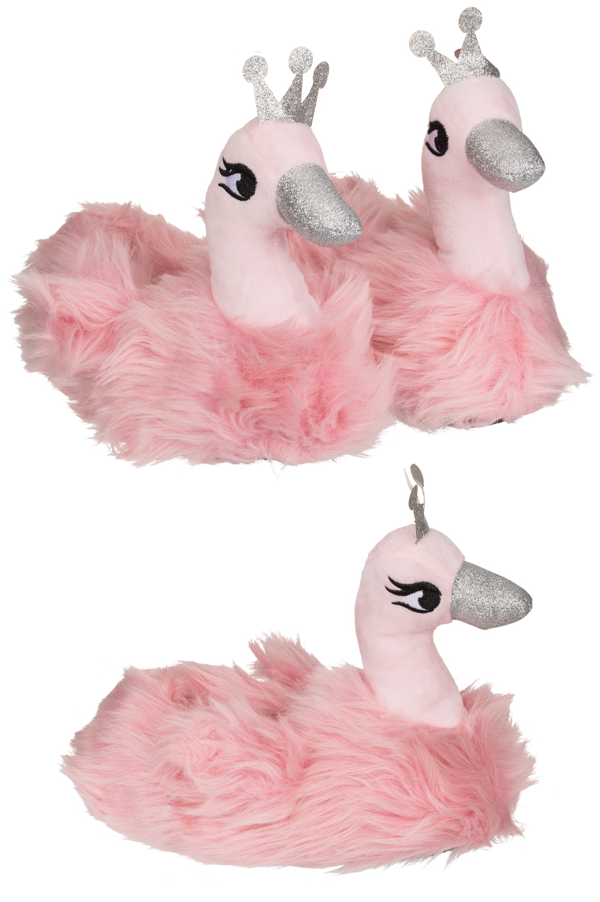 Cuddly slippers flamingo with crown size 37/38