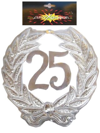 Plastic jubilee wreath 25 year ø 40 cm