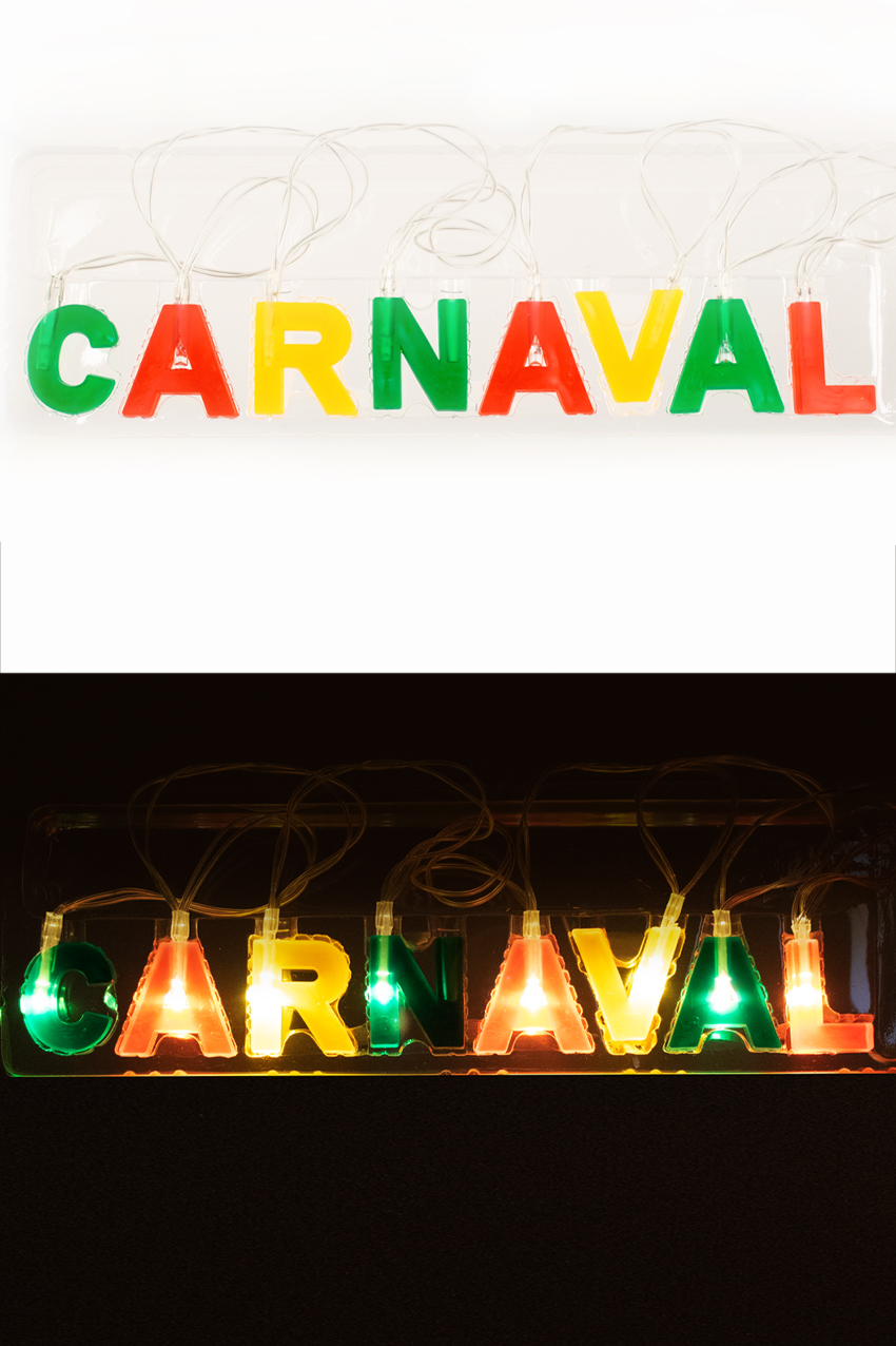 Letterslinger carnaval red yellow green with light