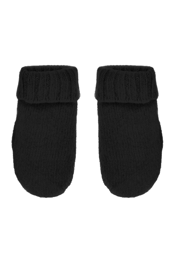 Knitted mittens kids black