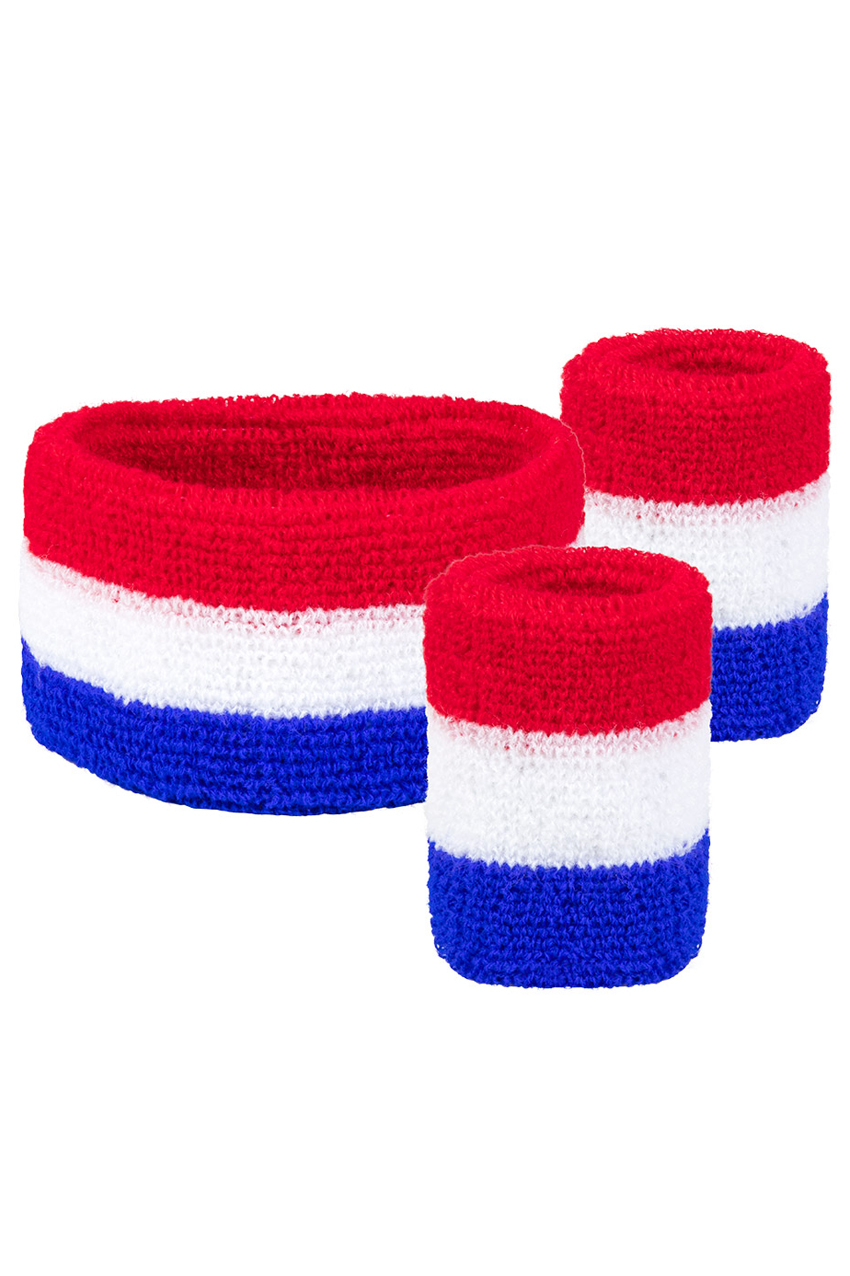 Sweatbands set red white blue