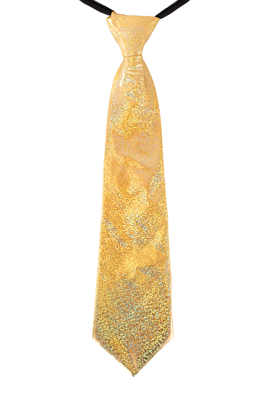 Necktie hologram sparkling gold