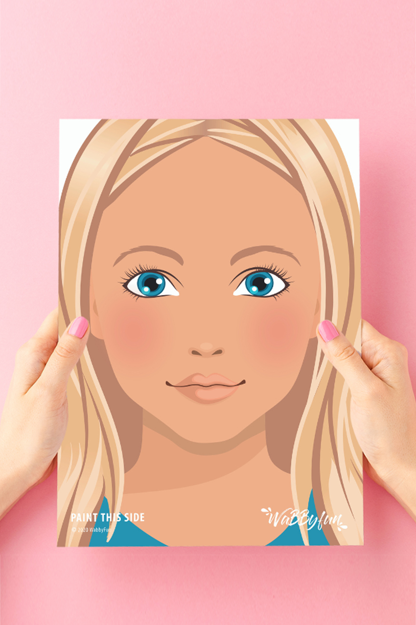 Practice board children's face front view Charlie 21 x 29 cm
